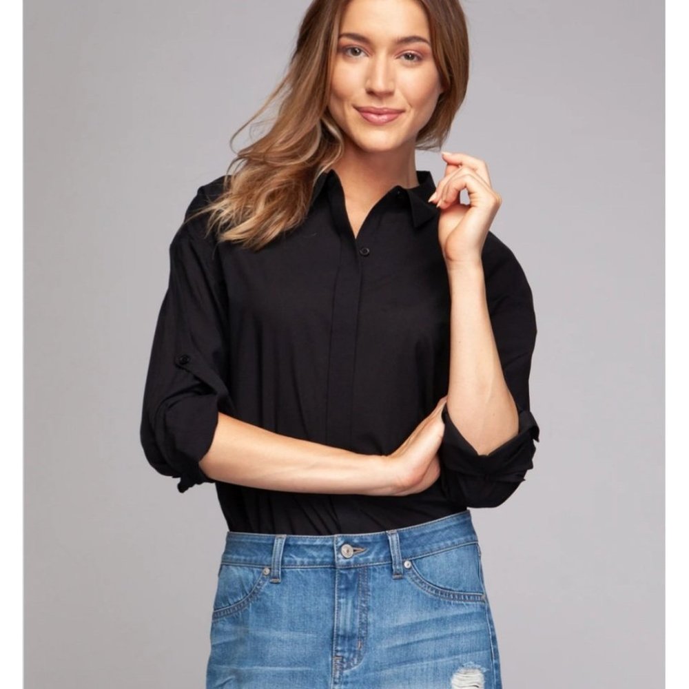 Always And Forever Long Sleeve Button Down Shirt (Black)